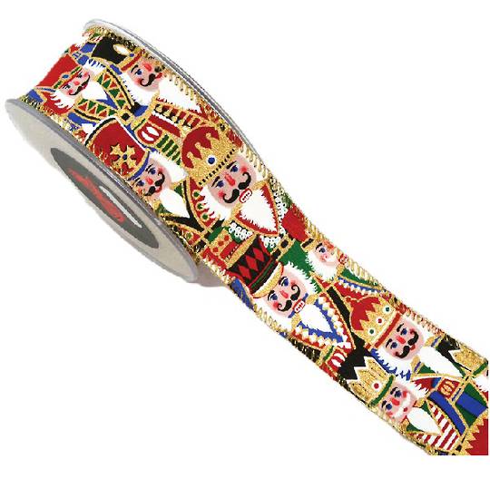 Ribbon 9mt, 43mm Nutcracker Multi Colour * ETA Nov